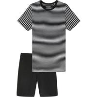 Pyjama kort biokatoen streepjes zwart - Nightwear