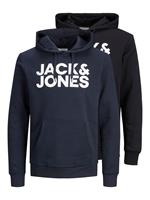 Jack & Jones Kapuzensweatshirt "CORP LOGO SWEAT HOOD", (Packung, 2 tlg., 2er-Pack)