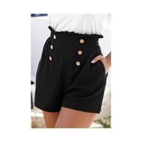 Lascana Short in paperbag stijl met brede tailleband en zakken, korte broek