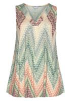 Lascana Tanktop met alloverprint en v-hals, zomers blousetop
