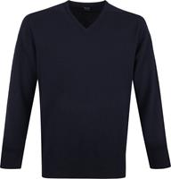 William Lockie V-Hals Lamswol Navy