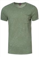 Rusty Neal RustyNeal - Heren T-shirt - Shirt - Kaki - Borstzak