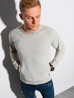Ombre Sweater heren effen | klassiek | Basic | Lichtgrijs | Italian-Style.nl, 