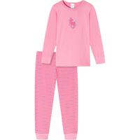 Pyjama lang organic cotton boordjes paard streepjes roze - Nightwear 