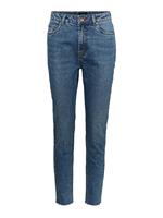 Only Jeans, ausgefranzt, Knopf, Reißverschluss, hoher Bund, für Damen, jeansblau