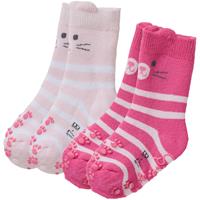 Sterntaler ABS Peutersokken Twin Pack Kattengezicht Roze