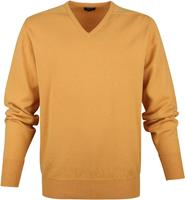 Sweater William Lockie V-Hals Lamswol Geel