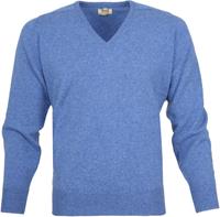 Sweater William Lockie V-Hals Lamswol Jeans Melange