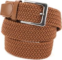 Suitable Geweven Riem Taupe Cognac