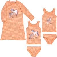 Erwin Müller Mädchen-Wäsche-Set 5-tlg. Single-Jersey apricot/weiß Mädchen 