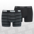 Puma Heritage Stripe Boxer 2er Pack schwarz/grau Größe L