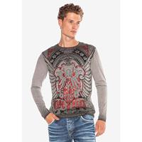 CIPO & BAXX Langarmshirt Langarmshirts anthrazit Herren 