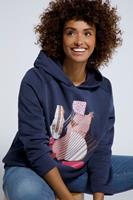 Ulla Popken Grote Maten hoodie, Dames, blauw, 
