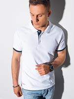 Ombre Poloshirt voor heren met korte mouw | Wit | Italian-Style.nl, 