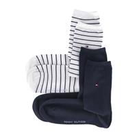 Tommy Hilfiger Sokken TH WOMEN SOCK DOT 2P met fijn ribborde en logo-borduursel (2 paar)
