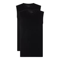 Schiesser 2-Pack mouwloos shirt - 95/5 - Biologisch katoen - Witte mouwloze shirts zonder mouwen met ronde hals