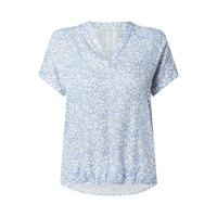 ETERNA KURZARM BLUSE MODERN CLASSIC HELLBLAU/WEISS BEDRUCKT