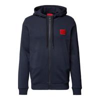 Hugo Herren Sweatjacke - Daple212 Zipper, Hoodie, Baumwoll-Terry, Dunkelblau