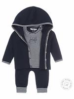 Dirkje Baby Set Sweatjacke + T-Shirt + Sweathose  blau/weiß Gr. 56 Jungen Baby