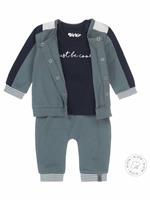 3tlg Set Jacke + Shirt + Hose FrÃ¼hling, Sommer Outdoor-Overalls Jungen grÃ¼n 