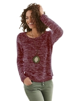 Collection L Dames Pullover bordeaux gemêleerd