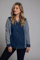 Grote Maten jeansblouse, Dames, paars, 