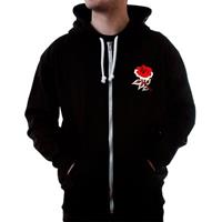 Sportus.nl Engeland 1910 Retro Rugby Zipped Hoodie - Zwart