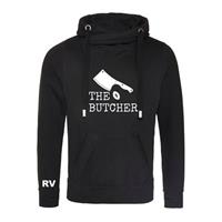 Sportus.nl Rugby Vintage - THE BUTCHER Cross Neck Hoodie - Zwart