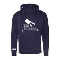 Sportus.nl Rugby Vintage - THE BUTCHER Cross Neck Hoodie - Navy