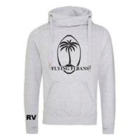 Sportus.nl Rugby Vintage - Fiji Cross Neck Hoodie - Grijs