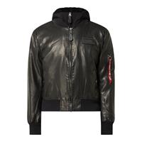 alphaindustries Alpha Industries Männer Lederjacke MA-1 D-Tec FL Leather in schwarz