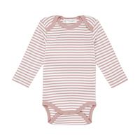 Sense Organics Rompertje met lange mouwen, houtrose stripes