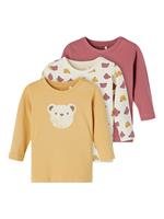 name it Lange Mouw Shirt Nbflissy 3 Pack White pet Grijs