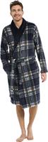 pastunette Groene herenbadjas Schotse ruit - fleece-S- 48