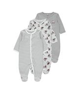 Name it Baby Schlafanzug NBNNIGHTSUIT 3er Pack, Organic Cotton grau 