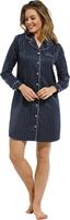 Pastunette dames nachthemd Satijn lange mouw - Donkerblauw