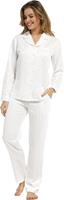 Pastunette Deluxe dames pyjama satijn - Snow - Dames nachtkleding lange mouw - satijnen pyjama dames