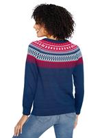 Dames Pullover donkerblauw gedessineerd Größe