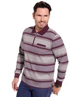 Your Look... for less! Heren Poloshirt bordeaux/taupe gestreept Größe