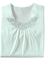 Ascafa Dames Nachthemden met korte mouwen lila + mint Größe