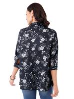 Your Look... for less! Dames Longline blouse zwart geprint Größe