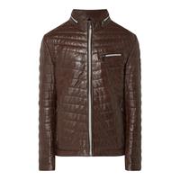 Milestone - Damiano Gewatteerde Leren Jas Dark Brown - 48 - Heren