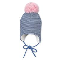 Sterntaler Gebreide muts van biologisch katoen, medium blauw
