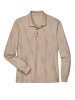 Your Look... for less! Heren Poloshirt beige/bruin geprint Größe