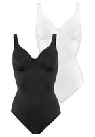 Nuance T-shirt-body met beugel, met figuurvormend effect, shapewear body, shaping body (Set van 2)