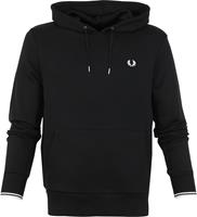 Fred Perry sweatshirt met capuchon en contrasterende streep voor heren, zwart