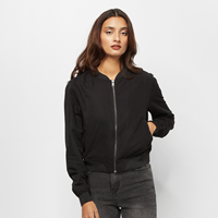 Urban Classics Frauen Übergangsjacke Viscose Twill Blouson in schwarz