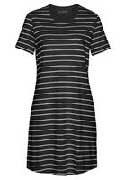 Schiesser Zwart gestreept nachthemd met korte mouwen - Nightwear 
