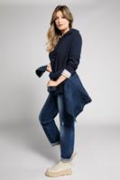Ulla Popken Grote Maten doubleface sweatshirt, Dames, blauw, 