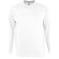 SOLS Heren Monarch T-Shirt met lange mouwen (Wit)